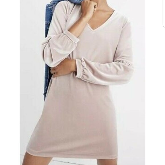 Madewell Dresses & Skirts - Madewell Velvet Balloon Sleeve Dress Size XS